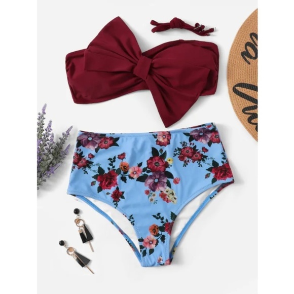 Aluna Levi Other - {Aluna Levi}Size Medium High WaistedBow Top Bikini